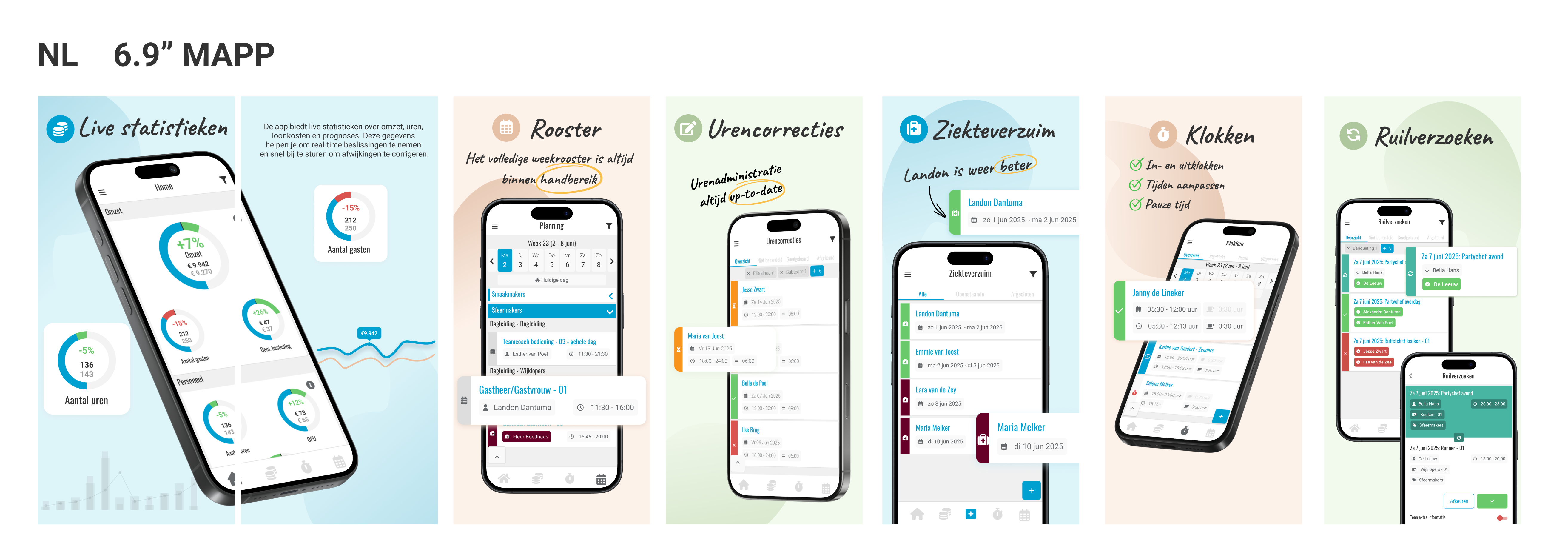 MAPP NL app feature overview screens