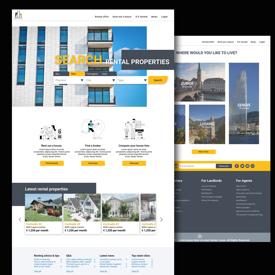 V.V. Rental property website