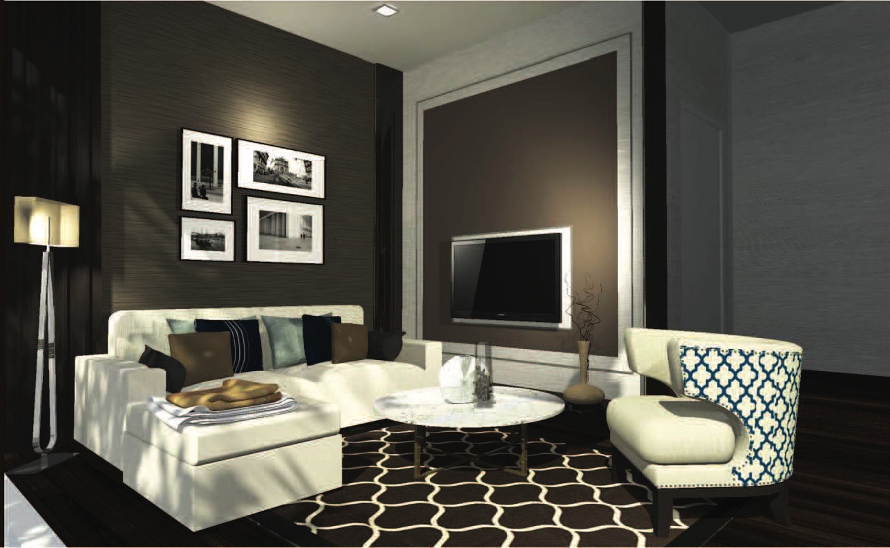 Mock Up House at Suratthani living room